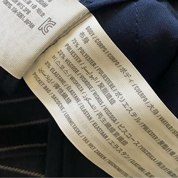 Abercrombie & Fitch High Rise Shorts Navy Stripe Large Preppy - Picture 10 of 10